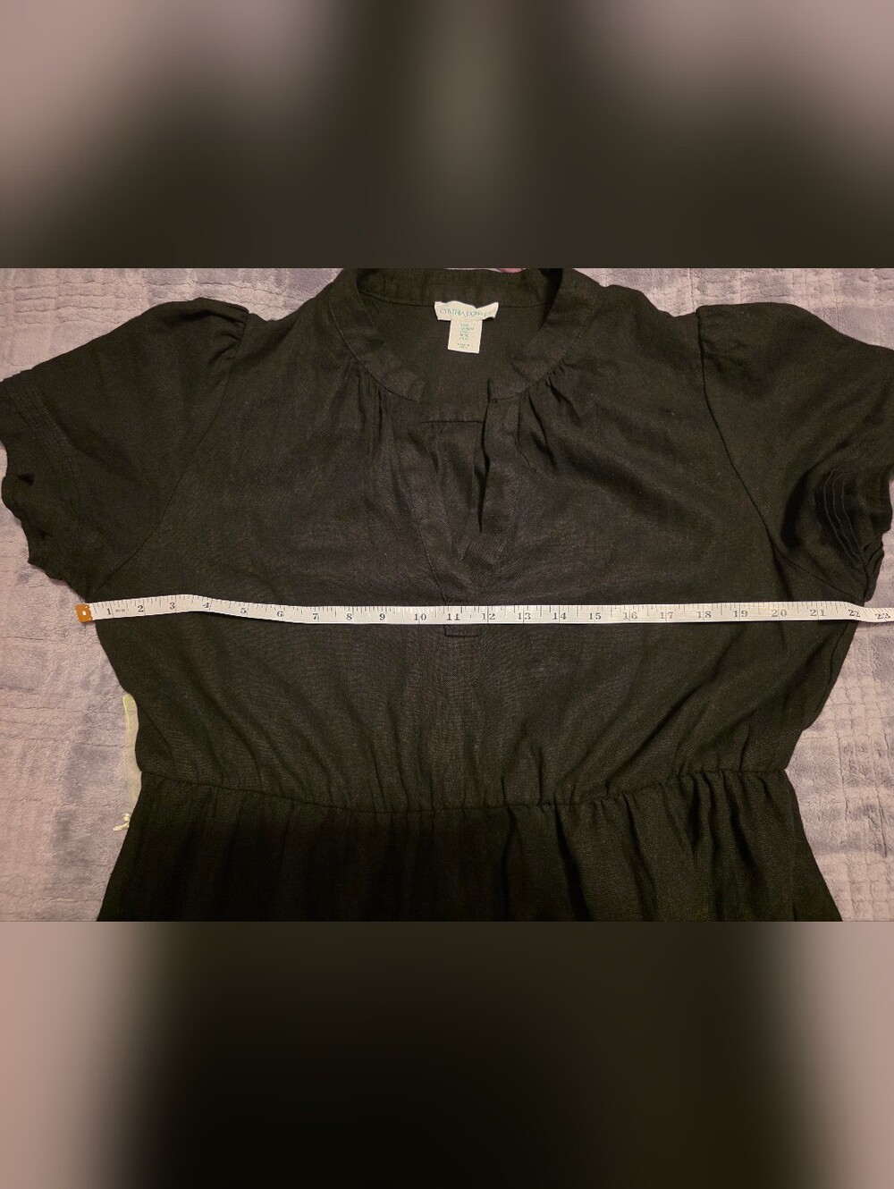 Cynthia Rowley Black Tiered Linen Dress - Picture 4 of 8
